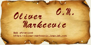 Oliver Markčević vizit kartica